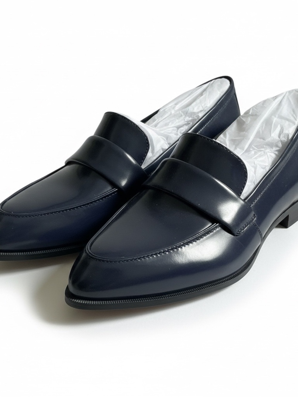 Nine West Women’s Dark Navy Patent Leather Slip-On Loafers